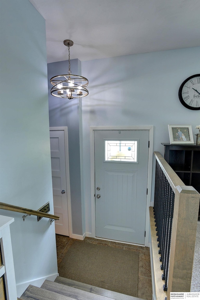 4625 S 222nd St, Elkhorn, NE 68022 - foyer with a chandelier