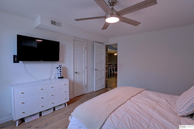 4625 S 222nd St, Elkhorn, NE 68022 - bedroom featuring light wood finished floors and ceiling fan