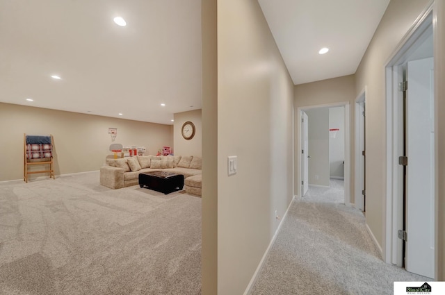 7420 Isidore Dr, Lincoln, NE 68516 - hall with carpet and recessed lighting