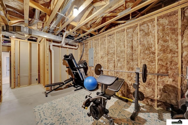 7420 Isidore Dr, Lincoln, NE 68516 - exercise area with electric panel