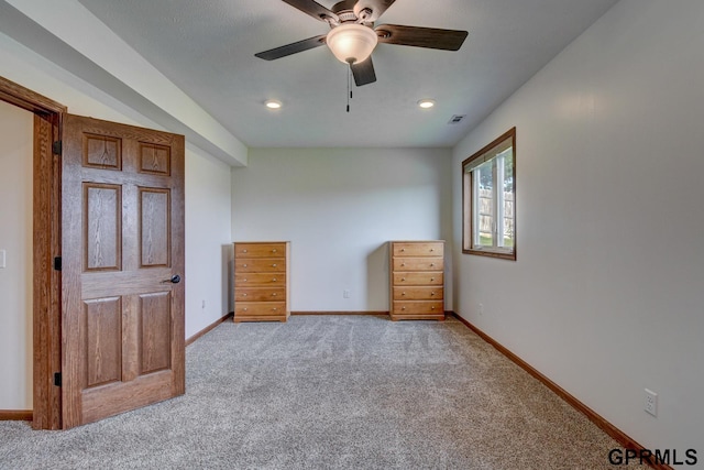 3320 Fairway Dr, Plattsmouth, NE 68048 - unfurnished bedroom featuring light colored carpet, recessed lighting, and ceiling fan