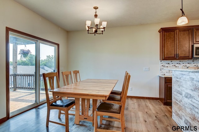 3320 Fairway Dr, Plattsmouth, NE 68048 - dining space featuring light wood-style floors and a chandelier