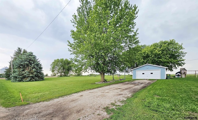 401 Chestnut Ave, Saronville, NE 68975 - view of grassy yard with an outdoor structure and a detached garage