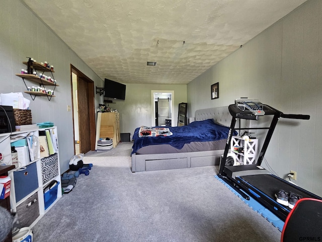 401 Chestnut Ave, Saronville, NE 68975 - carpeted bedroom featuring a textured ceiling