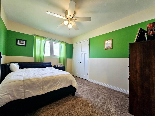 108 W Ridge St, Sutton, NE 68979 - bedroom with carpet and ceiling fan