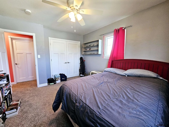 108 W Ridge St, Sutton, NE 68979 - carpeted bedroom with a closet and a ceiling fan