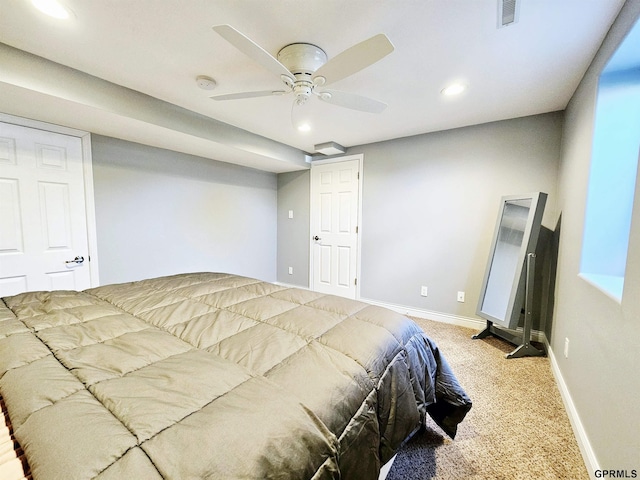 108 W Ridge St, Sutton, NE 68979 - carpeted bedroom featuring recessed lighting and a ceiling fan