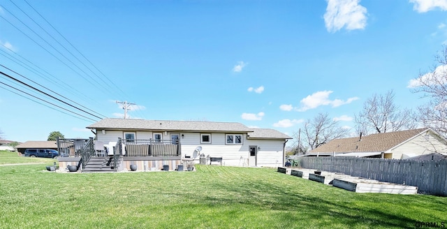 108 W Ridge St, Sutton, NE 68979 - back of house with a wooden deck and stairs