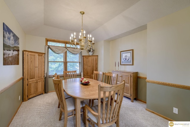 7409 Elk Creek Dr, Lincoln, NE 68516 - dining room featuring light colored carpet and a chandelier