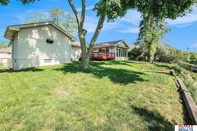 605 S 120th Ave, Omaha, NE 68154 - view of yard featuring a wooden deck