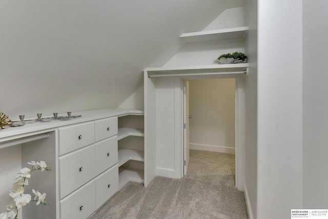 14341 Hamilton St, Omaha, NE 68154 - walk in closet with light colored carpet and lofted ceiling