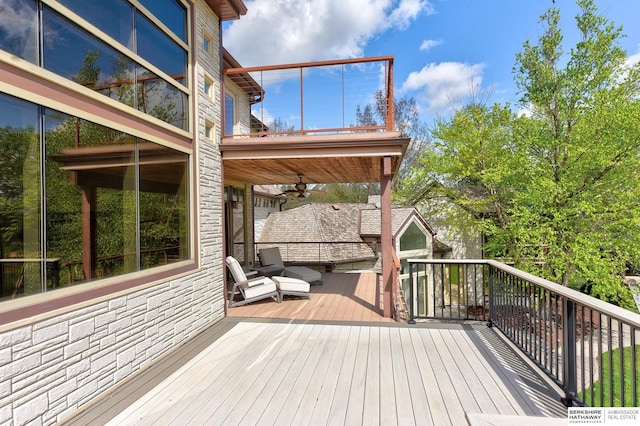 14341 Hamilton St, Omaha, NE 68154 - deck featuring ceiling fan