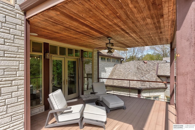 14341 Hamilton St, Omaha, NE 68154 - wooden terrace featuring french doors