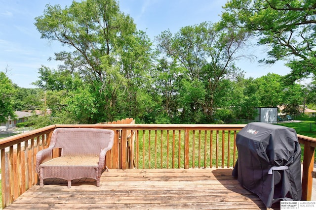 5023 N 96th St, Omaha, NE 68134 - wooden deck with grilling area
