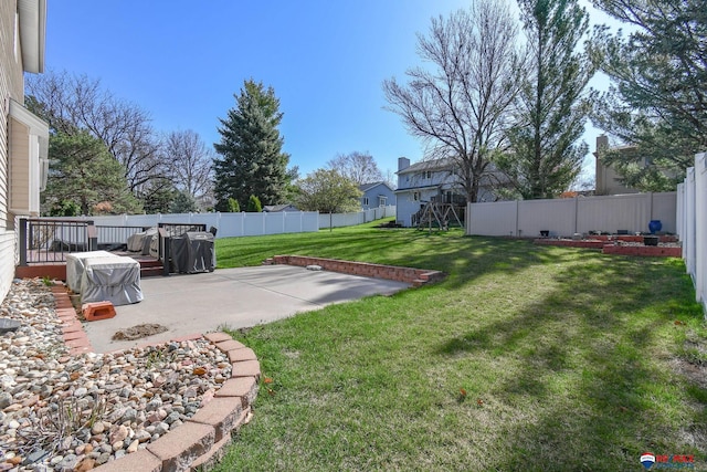 3646 S 77th St, Lincoln, NE 68506 - fenced backyard featuring a patio area