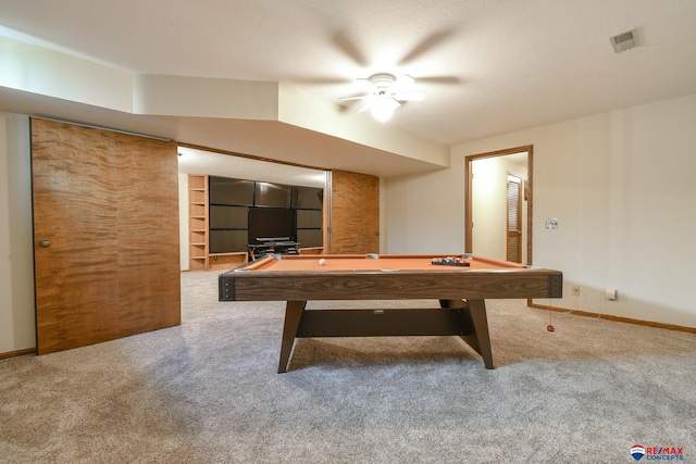 3646 S 77th St, Lincoln, NE 68506 - rec room with carpet, billiards table, and ceiling fan
