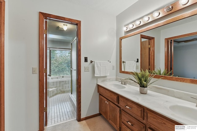 15618 L St, Omaha, NE 68135 - full bath featuring double vanity and a bath