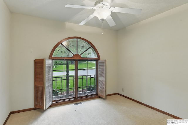 15618 L St, Omaha, NE 68135 - carpeted empty room featuring baseboards and ceiling fan