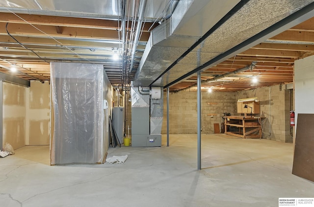 15618 L St, Omaha, NE 68135 - unfinished below grade area with heating unit and water heater