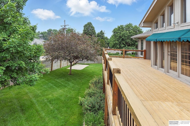 15618 L St, Omaha, NE 68135 - fenced backyard with a deck
