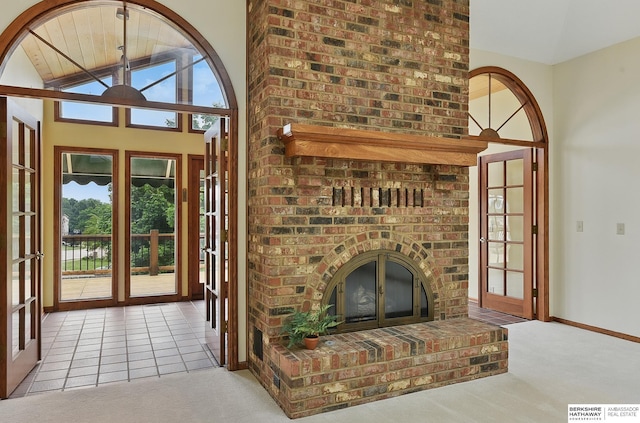 15618 L St, Omaha, NE 68135 - unfurnished living room with carpet flooring and vaulted ceiling