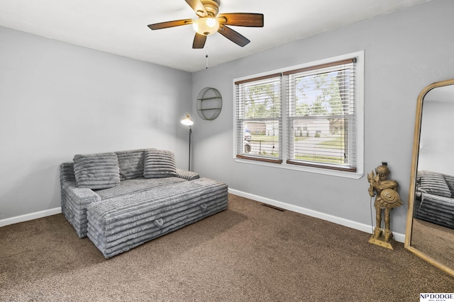 7348 S 71st Ave, La Vista, NE 68128 - living area with carpet floors and ceiling fan