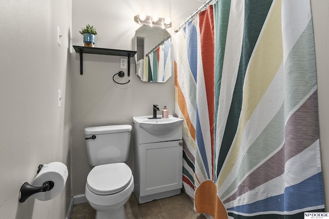 7348 S 71st Ave, La Vista, NE 68128 - bathroom with vanity, tile patterned flooring, and a shower with curtain