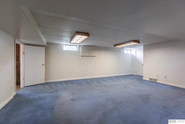 1805 Collins Dr, Bellevue, NE 68005 - below grade area with carpet and a paneled ceiling