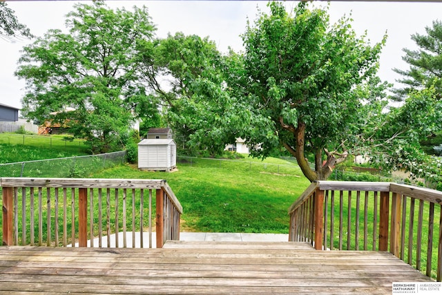 1324 S 162nd St, Omaha, NE 68130 - deck with a storage shed and a fenced backyard