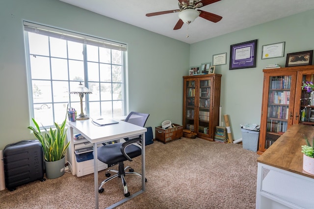 85 Vince Dr, Bennet, NE 68317 - carpeted office space with a ceiling fan