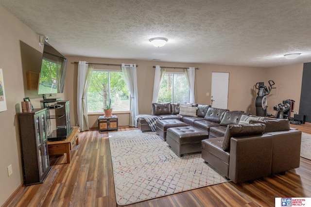 85 Vince Dr, Bennet, NE 68317 - living room featuring wood finished floors and a textured ceiling