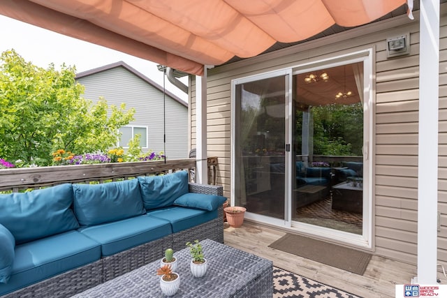 85 Vince Dr, Bennet, NE 68317 - wooden terrace featuring an outdoor living space