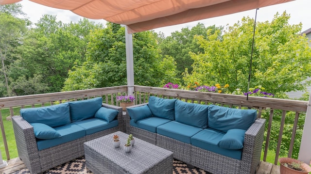 85 Vince Dr, Bennet, NE 68317 - wooden terrace with an outdoor living space