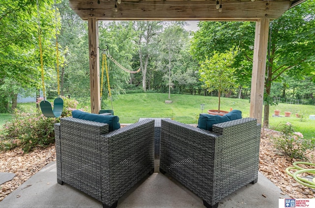 85 Vince Dr, Bennet, NE 68317 - view of patio / terrace with view of scattered trees