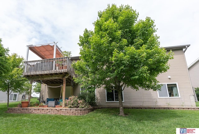 85 Vince Dr, Bennet, NE 68317 - rear view of property featuring a yard and a deck