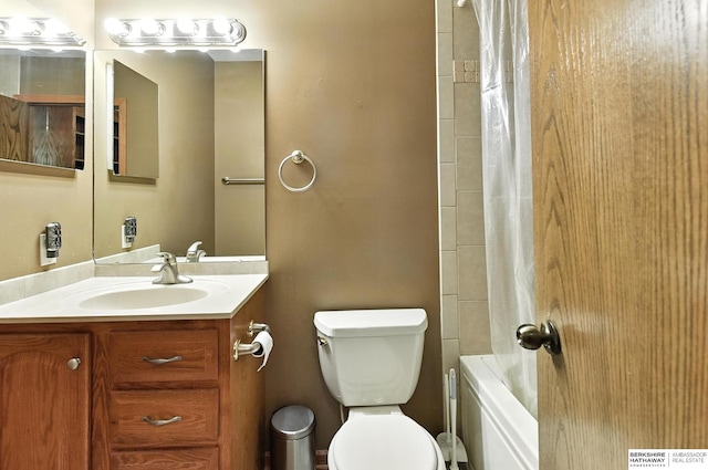 2108 S 62nd St, Omaha, NE 68106 - bathroom featuring vanity and shower / bathtub combination with curtain