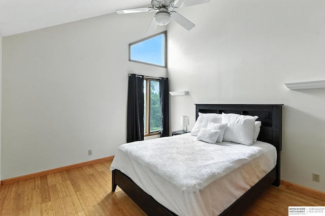 2108 S 62nd St, Omaha, NE 68106 - bedroom featuring light wood-style flooring, ceiling fan, and a high ceiling