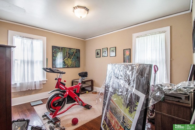 1100/1102 S 35th Ave, Omaha, NE 68105 - workout area featuring wood finished floors and ornamental molding