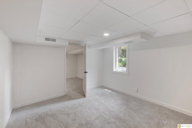 2518 N 56th St, Omaha, NE 68104 - basement with carpet and a drop ceiling