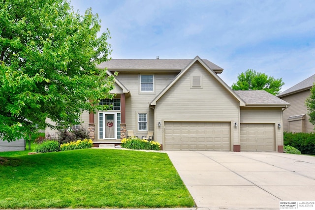 1622 S 179th St, Omaha, NE 68130 - traditional home featuring concrete driveway, a front yard, and an attached garage