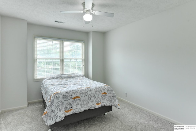 1622 S 179th St, Omaha, NE 68130 - bedroom featuring multiple windows, a textured ceiling, carpet flooring, and a ceiling fan