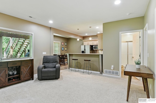 408 S 197th St, Omaha, NE 68022 - living area featuring light colored carpet and recessed lighting