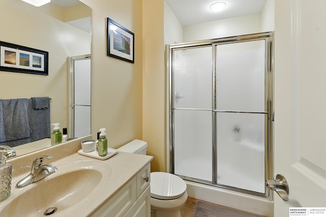 408 S 197th St, Omaha, NE 68022 - bathroom featuring a shower stall, vanity, and tile patterned flooring