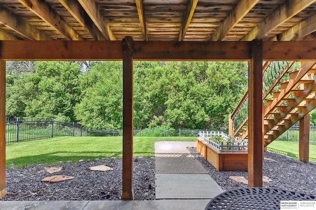 408 S 197th St, Omaha, NE 68022 - fenced backyard with stairs and a garden