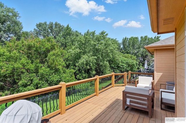 408 S 197th St, Omaha, NE 68022 - wooden deck featuring outdoor lounge area