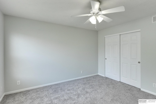 16332 Patrick Ave, Omaha, NE 68116 - unfurnished bedroom with carpet flooring, a closet, and a ceiling fan