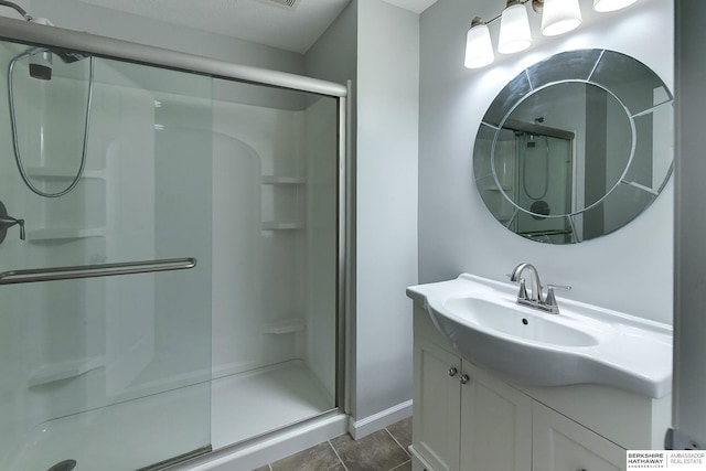 16332 Patrick Ave, Omaha, NE 68116 - full bathroom featuring a shower stall, vanity, and tile patterned floors
