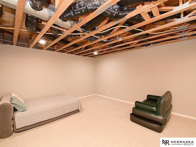 2906 Bar Harbor Dr, Bellevue, NE 68123 - finished below grade area with carpet flooring and baseboards