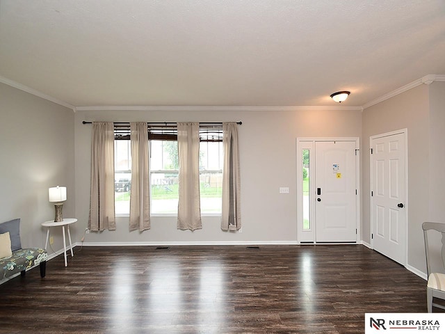 2906 Bar Harbor Dr, Bellevue, NE 68123 - entryway with wood finished floors, plenty of natural light, and crown molding