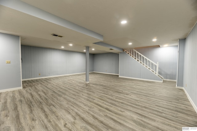 3701 Groves Rd, Bellevue, NE 68147 - finished below grade area with wood finished floors and recessed lighting